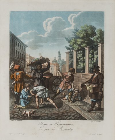 Das Pristenok-Spiel, ca. 1812 von Korneev