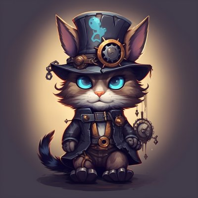 anthropomorphe niedliche Katze von Kurt Heppke