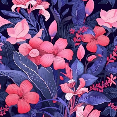 ein Blumenstrauß in rosa und blau von Kurt Heppke