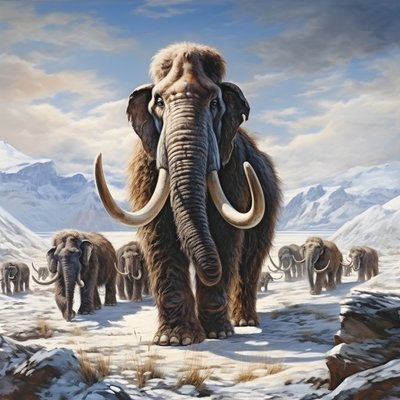 Wollmammut-Herde in der Tundra von Kurt Heppke