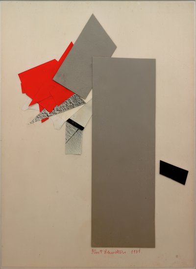 Ohne Titel (rot, grau, schwarz) von Kurt Schwitters