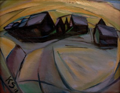 Verschneite Häuser von Kurt Schwitters