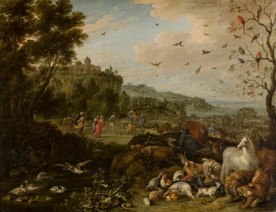 Noah betritt die Arche von Lambert de Hondt