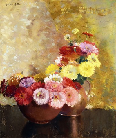 Zinnien und Kupfer von Laura Coombs Hills