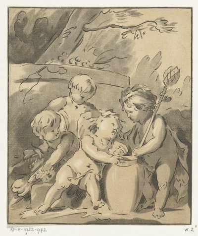 Vier Putti mit Vase von Leendert Brasser