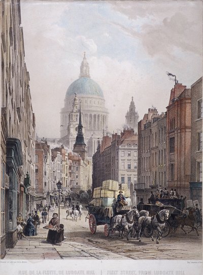 Fleet Street, London, ca. 1850 von Lemercier