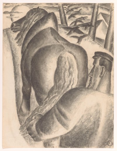 Bauer mit Pflug von Leo Gestel