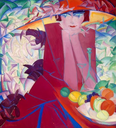 Dame mit großem Hut im Sommerhaus von Leo Gestel