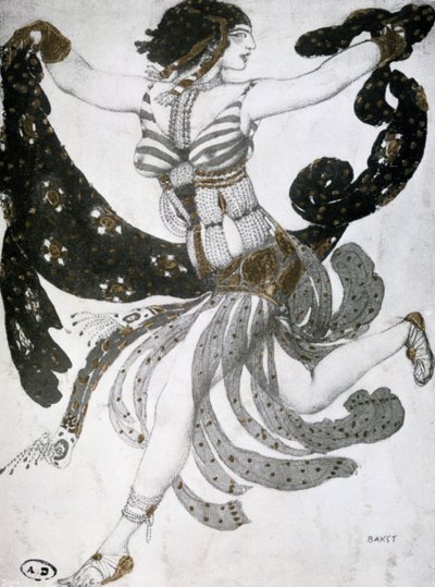 Kleopatra, Ballettkostümentwurf, 1909 von Leon Bakst