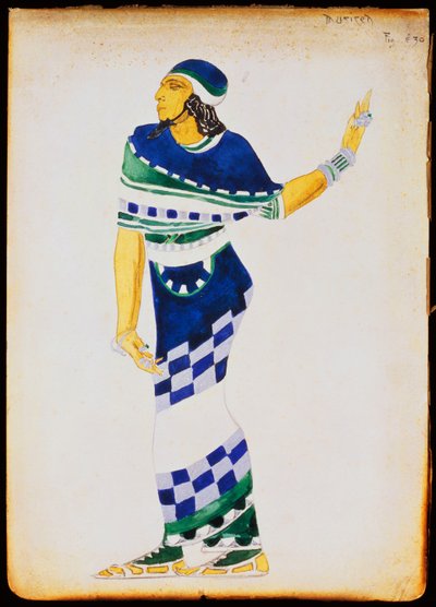 Kostümentwurf für einen Musiker von Leon Bakst