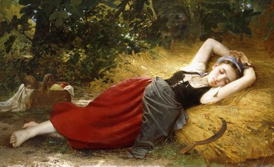 Ein schlafendes Bauernmädchen von Leon Bazile Perrault