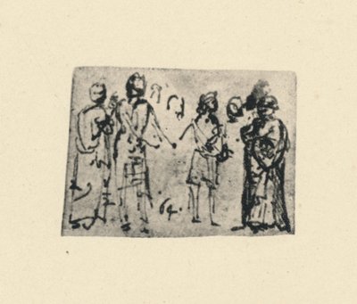 Gruppe von Figuren, um 1480, 1945 von Leonardo da Vinci