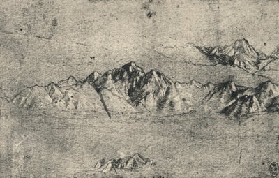 Studie von Gebirgsketten, um 1480 von Leonardo da Vinci