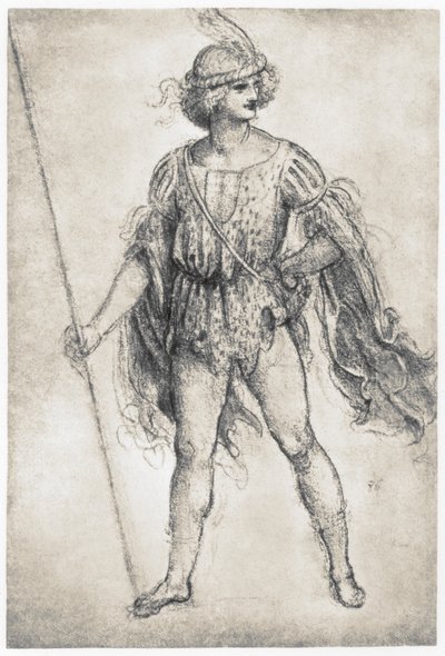 Jugend in einem Maskenkostüm, 1506-1507 von Leonardo da Vinci