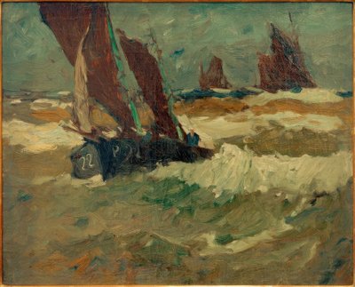 Ewer P 22 auf der Elbe von Leonhard Sandrock