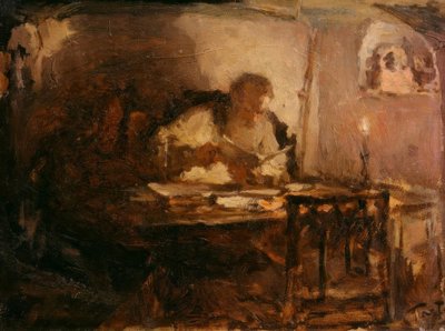 Leo Tolstoj in seinem Arbeitszimmer von Leonid Osipovic Pasternak