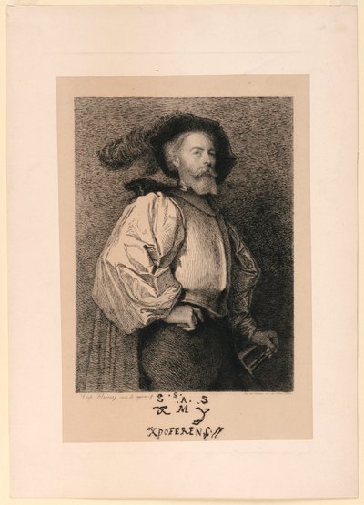 Selbstporträt als Kavalier von Leopold Flameng