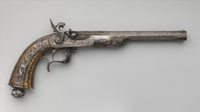 Perkussionsausstellungspistole, Französisch, datiert 1851 von Lepage Moutier