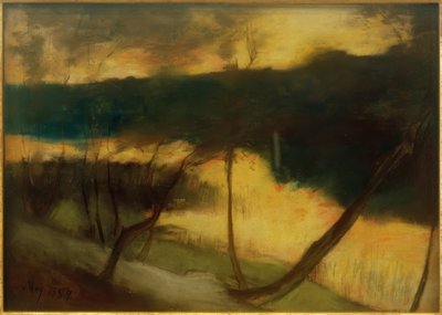 Flusslandschaft - Abendstimmung von Lesser Ury