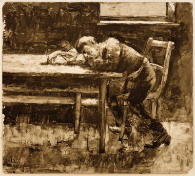 Schlafender Arbeiter von Lesser Ury