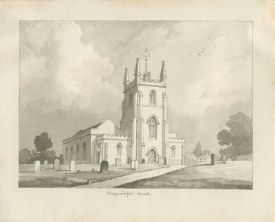 Kingswinford Kirche: Sepia-Zeichnung, 1837 von Lewis John Wood