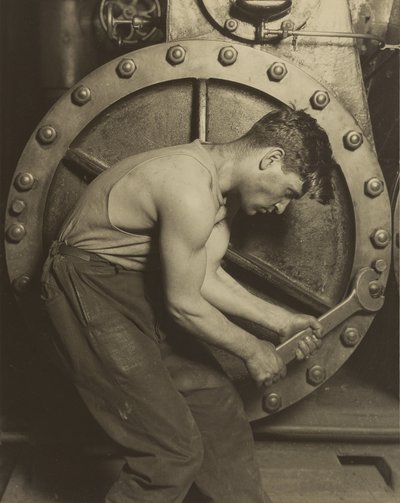 Mechaniker und Dampfpumpe von Lewis W. Hine