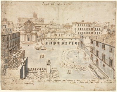 Achtzehn Ansichten von Rom: Der Trevi-Brunnen von Lievin Cruyl