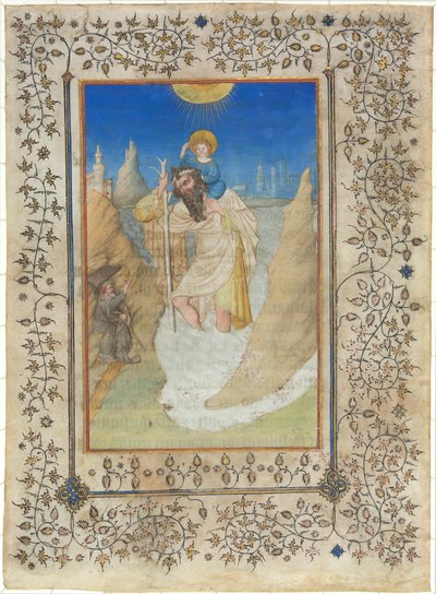 Der heilige Christophorus trägt das Christuskind von Limbourg Brothers