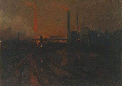 Stahlwerke, Cardiff, bei Nacht von Lionel Walden