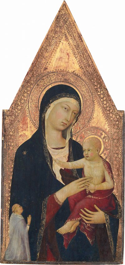 Madonna mit Kind und Stifter, 1325-1330 von Lippo Memmi
