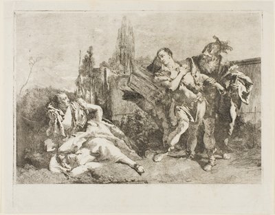 Rinaldo verlässt Armida von Lorenzo Tiepolo