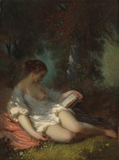 Lesende in Parklandschaft von Louis Antoine Estachon