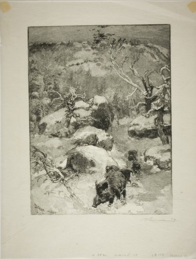 Winter: Cuvier-Châtillon-Klippe von Louis Auguste Lepère