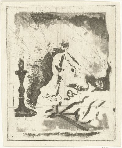 Studienblatt mit Kerzenhalter von Louis Bernard Coclers
