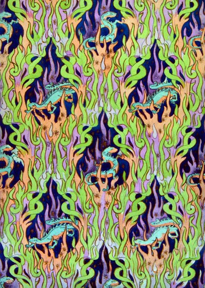 Tapetendesign mit Drachen von Louis Chalon