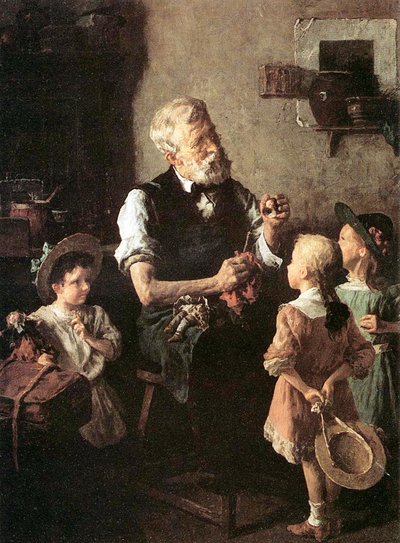 Die Puppenklinik (Öl auf Leinwand) von Louis Charles Moeller