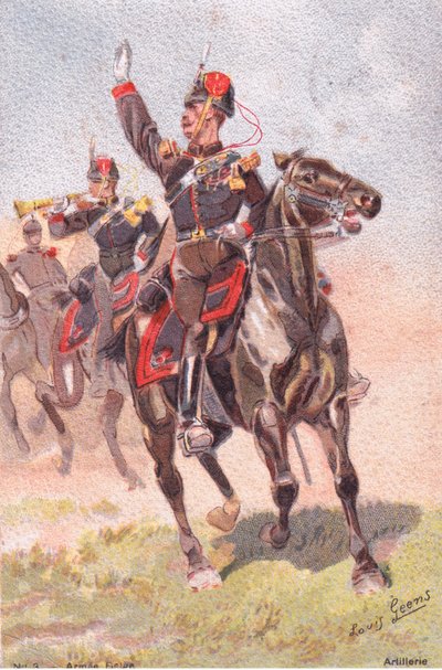 Artillerie, Postkarte, 1920er Jahre von Louis Geens