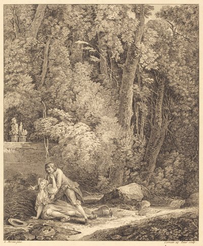 Der unternehmungslustige Dorfbewohner von Louis Germain and Charles Emmanuel Patas after Louis Gabriel Moreau