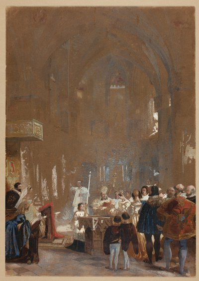 Zeremonie in einer Kathedrale von Louis Haghe