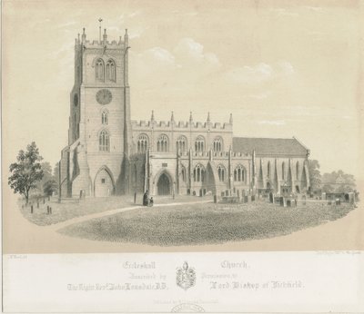 Eccleshall Kirche (Lithographie) von Louis Haghe