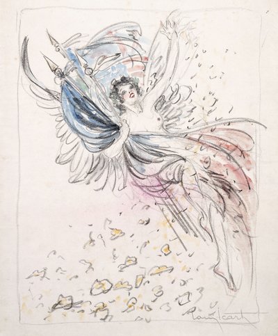 Mädchen mit Fahnen von Louis Icart