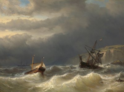 Sturm in der Straße von Dover von Louis Meijer
