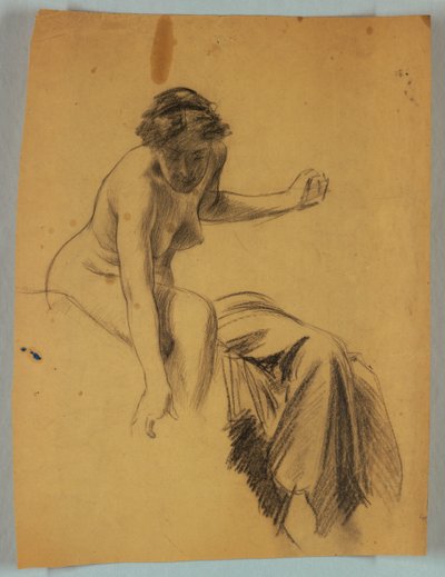 Studie einer sitzenden nackten Figur von Louis Schaettle