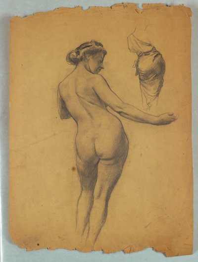 Studie einer stehenden nackten Figur von Louis Schaettle
