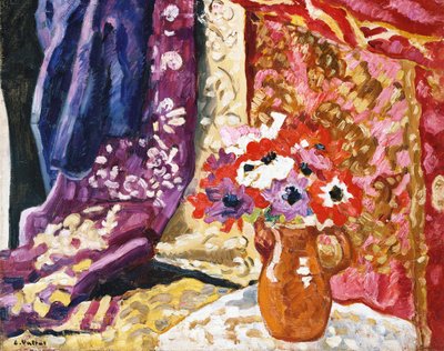 Anemonen mit Vorhängen von Louis Valtat