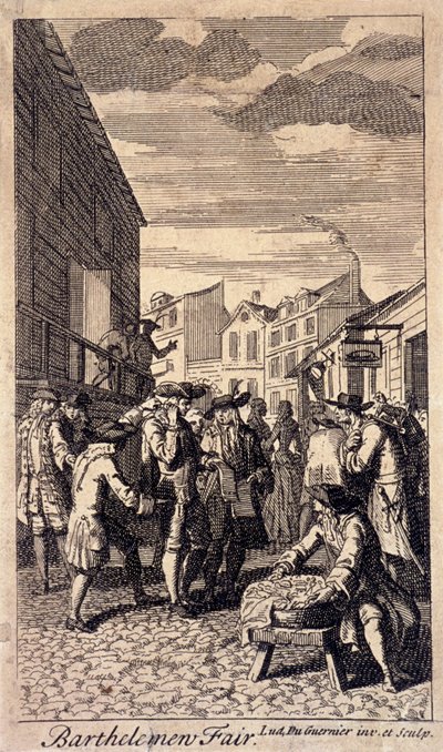 Bartholomew-Messe, London, ca. 1715 von Louis du Guernier