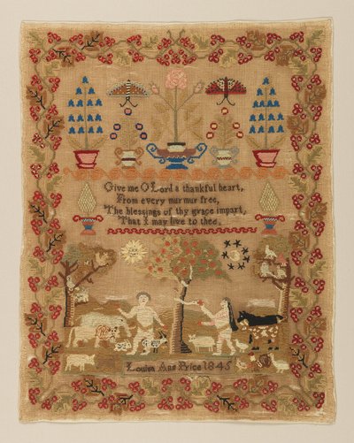 Stickmustertuch von Louisa Ann Price