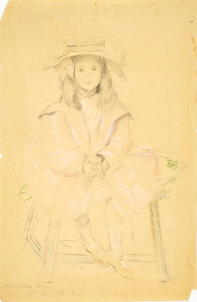 Ohne Titel (Sitzendes junges Mädchen) von Louise Cox