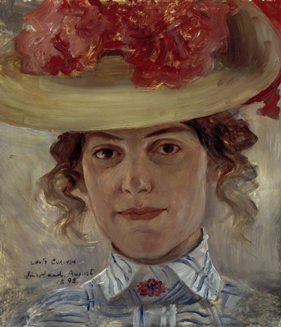 Frau Halbe mit Strohhut von Lovis Corinth