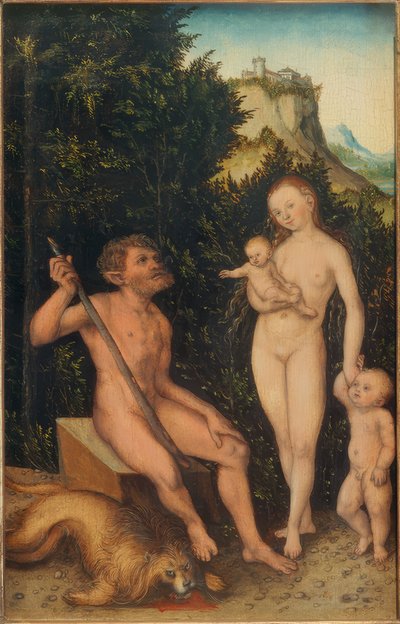 Familie der Naturmenschen von Lucas Cranach the Elder